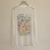 Camiseta Mágica de Lyocell! Camiseta Branca Estampada de Manga Longa para Mulheres, Verão Fina Solta Versátil Proteção Solar Cover-Up Top