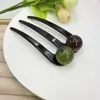 Pasador de Pelo de Tres Dientes con Perlas Simple Nuevo Estilo Chino Herramienta de Peinado para Moño Diario de Mujeres Pasador