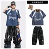 Ropa moderna de street dance para niños, manga corta genial y a la moda para niños, conjunto de ropa holgada de hip-hop para práctica y actuación para niñas