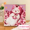 Gatito Lindo con Bufanda Pintura al Óleo Digital para Colorear DIY Interactivo Padre-Hijo Amigable para Principiantes Pintura Decorativa Acrílica