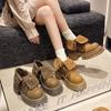 Botas Camel Retro de Suela Gruesa para Mujer 2025 Nuevo Estilo Británico Otoño e Invierno Populares Botas Maillard que Aumentan la Altura