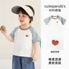 Kaka Panda Camiseta Infantil de Algodão Puro Manga Curta Roupas de Verão para Meninos Tops Casuais de Verão para Meninas Bebê Roupas de Bebê