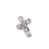 Aleación de Titanio F136 Cruz de Diamante Incrustada con Circonita Cuerpo de Aleación de Titanio G23 Joyería para Piercing Clavo de Hueso de Oreja
