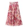 AliExpress comercio exterior al por mayor ropa de mujer moda casual traje de dos piezas camisa de manga larga estampada falda de cintura alta