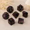Dado poliédrico sintético olho de gato roxo poliedro esculpido digital DND TRPG Dados de sete naipes Z01