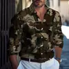 Camisas Nuevas para Hombre Europeas y Americanas Otoño e Invierno Estampado Digital Camisas de Manga Larga para Hombre Camisas Casuales de Comercio Exterior para Hombre