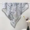 Novedades en Stock: Pañuelo Cuadrado de Algodón de Seda Estampado de 70 cm con Patrón Floral Francés Vintage, Chal Pequeño Delgado, Disponible al por Mayor