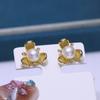 Acessórios DIY Brincos de pérola em prata de lei S925 suporte vazio para brincos brincos de flor doce brincos de prata 5-8mm