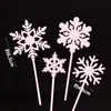 Decoração de Bolo de Natal 2025 Árvore de Natal Floco de Neve Espelho Plug-In Diamante Feliz Natal Decoração com Fita Prata