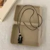 Collar colgante vintage con borla de piedra natural y cuentas, cadena larga para suéter de cordón de cera ajustable de nicho, accesorio simple y versátil