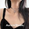 Dongju rebajas de verano chica ins todo partido chica popular cadena de clavícula punk estilo hermano decoración de collar con correa oscura para el cuello