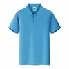 200 gramos de algodón de imitación anti-pilling color liso manga corta cuello de solapa POLO grupo de ropa de trabajo para empresa overol camiseta logo impreso