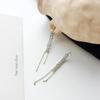 Pendientes elegantes con borlas de estilo coreano, de plata 925, largos y finos, con forma de aguja, para mujer, joyería sencilla.