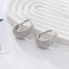 Pendientes de punto de metal estilo frío personalizados con aguja de plata S925, hebilla de oreja de aleación en forma de C, joyería de moda que combina con todo