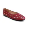 Sapatos Femininos Retro Franceses de Couro Genuíno com Boca Rasa, Novos Sapatos de Ballet Ponta Redonda de Solado Plano com Bolinhas para Primavera e Verão, Sapatos Pequenos de Couro Versáteis