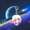 Merchandising de Honkai Star Rail Llavero Acrílico Mariposa Bebiendo Luna Fuego Fluyente Luciérnaga Arena Fluyente Fuegos Artificiales Dorados Colgante Accesorio para Bolsa