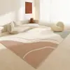 Tapete Moderno Simples Estilo Creme para Sala de Estar Grande Área Cobertura Total Tapete para Sofá Mesa de Centro Tapete de Quarto de Casa Tapete de Piso