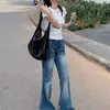 Jeans acampanados para mujer, estilo fino de primavera/otoño, nueva colección 2026, modernos y de corte relajado, corte ajustado, tiro bajo, pantalones acampanados de pierna recta