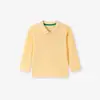 Camiseta personalizada para niño Little maven Otoño Europeo y Americano Manga Larga Top Infantil Color Sólido Algodón Camisa Polo Infantil