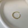 Anillo Abierto Vintage con Perla Forma de O para Mujer, Chapado en Oro de 14K, Estilo Hepburn Francés, Diseño de Nicho, Anillo de Moda