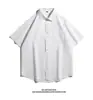Camisa Verde Abacate de Manga Curta para Homens e Mulheres, Camisa Simples de Verão, Tendência Estilo Hong Kong, Cor Sólida Versátil, Estilo Coreano de Verão Tamanho Plus