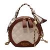 Bolso sobaquero bordado rómbico 2024 verano nuevo bolso de mujer popular textura cadena bolso bandolera portátil pequeño bolso redondo