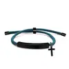 Pulsera Personalizada Publicidad Transfronteriza Logo Personalizado Multicolor Cruz Regalo Navideño Pulsera Trenzada Grabada de Acero de Titanio