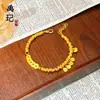 Pulseira de borboleta de cabaça a laser de ouro antigo de alta cor loja de ouro com joias flash nicho de luxo quatro folhas