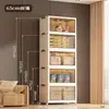 Armário de Armazenamento Caixa de Armazenamento Dobrável de Plástico Organizador de Roupas Doméstico de Múltiplas Camadas Caixa Suporte de Armazenamento de Lanches Móvel