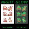Tatuagem Adesivo Luminous Rena do Papai Noel à Prova d'Água e Suor Longa Duração Desenho Divertido Fofo Maquiagem de Natal para Crianças, Homens e Mulheres