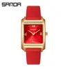 Reloj de Marca Sanda Reloj de Mujer Moda Retro Reloj de Mujer Impermeable Temperamento Cuadrado Personalidad Simple Cuarzo Reloj de Mujer