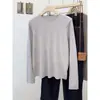 Camada Base de Malha Básica Cor Verde Gelo Menta para Mulheres Outono Inverno Estilo Coreano Cor Sólida Manga Longa Macio e Aconchegante Top Interno