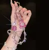 [Sonho de Borboleta Roxa] Corrente de Celular com Contas de Borboleta Roxa de Luxo Leve, Elegante de Indústria Pesada, Pingente de Bolsa Moderno e Versátil