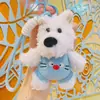 Chaveiro de Carro West Highland Pingente de Bolsa Boneca de Pelúcia Exquisita para Mulheres Boneca Cachorrinho Presente Joias Atacado
