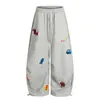 Pantalones Deportivos Casuales Bordados de Dibujos Animados Retro Americanos para Hombres y Mujeres Otoño 2025 Nuevos Pantalones Deportivos de Cintura Alta para Baile
