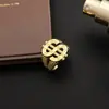 Anel com Símbolo de Dólar Hip-Hop Europeu e Americano Popular Transfronteiriço Exagerado Anel de Dólar Personalizado Estilo Punk Aberto