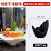 Ornamentos decorativos de gelo seco de sashimi, pote pequeno de cerâmica de estilo japonês, copo de gelo seco, prato de postura de frutos do mar, garrafa de gelo seco criativa