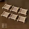 Bandeja de Chá Jogo da Velha de Bambu Estilo Chinês Prato de Lanche Doce Montanha-russa de Chá Retrô Suporte para Copo Bandeja de Mesa de Bambu
