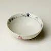 Porcelana Azul y Blanca de las Dinastías Tang y Song con Diseño de Orquídea Mariposa Pintada en Oro Rojo, Taza Redonda Grande para Té Pu'Er para Uso en Casa, Taza de Maestro, Taza de Degustación
