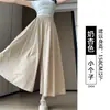 Pantalones de nueve puntos estilo francés Pantalones falda Yamamoto estilo nuevo para mujer Diseño con caída cintura alta Sentido del diseño Verano Delgados Hielo de seda Pantalones de pierna ancha A12826