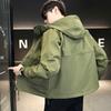 Fuguang primavera nuevo chaqueta de trabajo con capucha corta de moda para hombre marca de moda ropa que combina con todo entrega de una pieza