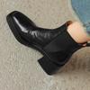 Novas Botas Curtas de Outono e Inverno 2024 para Mulheres, Botas Curtas de Salto Grosso, Botas Martin de Salto Alto para Mulheres, Estilo Britânico