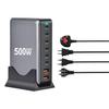 Carregador de Mesa de Nitreto de Gálio 500W Pd Transfronteiriço Novo Carregador 6C2A Adaptador Multifuncional de 8 Portas Pd