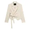 Chaqueta Camisa Elegante de Alta Gama Estilo Francés Ceñida a la Cintura Adelgazante para Mujer, Nuevo Diseño Casual Tendencia de Camisa para Principios de Primavera