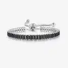 Pulsera de Tenis con Diamantes Negros de Zirconia Completos Hip-Hop Transfronteriza para Hombres y Mujeres, Pulseras Redondas y Rectangulares, Venta al por Mayor Caliente Transfronteriza