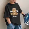 2026 Novo Algodão Estilo Verão Médio e Grande Infantil Verão Camiseta de Manga Curta para Meninos Marca da Moda Camiseta de Manga Curta para Meninos Roupas de Verão