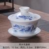Porcelana Blanca Sancai Tazón con Tapa Porcelana Azul y Blanca Cerámica Kung Fu Tazón con Tapa Juego de Té Taza de Té Tazón Celadón Olla de Captura Manual Tazón de Té Venta al por Mayor