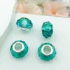 Serie de pulseras de cuentas redondas de resina verde tono verde fresco joyería con cuentas de agujero grande cuentas sueltas venta al por mayor