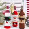 Nova decoração de Natal: Capas de garrafa de vinho de Natal com Papai Noel e boneco de neve, capas de garrafa de vinho de tricô, capas de garrafa de champanhe, decorações de feriado