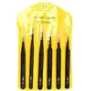 Pinzas de Bajo Precio Acero Inoxidable Negro Set de 6 Piezas Estuche Punta Roma Clips para Reparación de Teléfonos Móviles Herramientas para Uñas Accesorios DIY